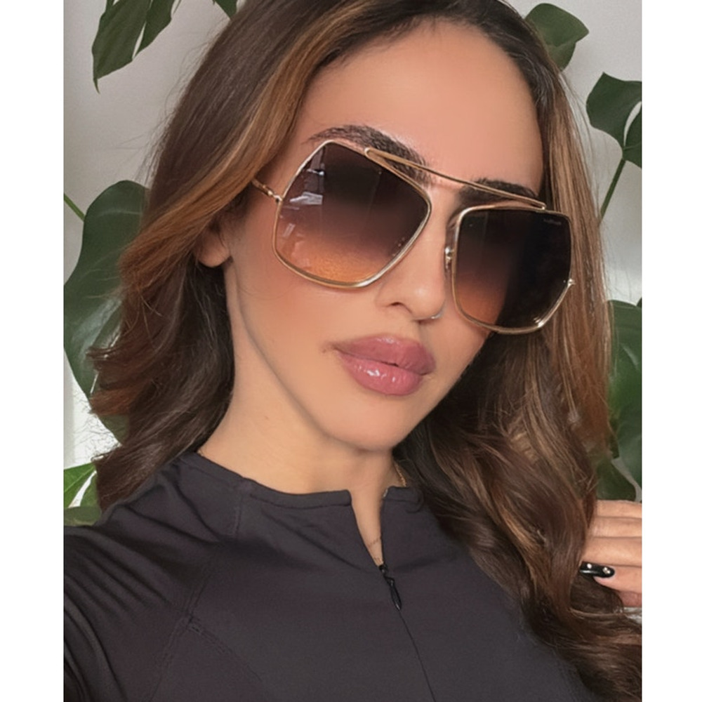 NEW Max Mara MM0102 Petite Elsa Sunglasses Gold Smoke